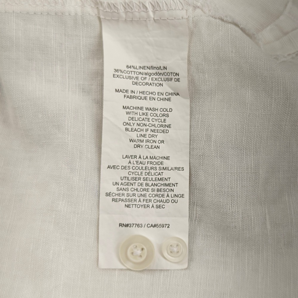 Cubavera Shirt Mens 4XLT XXXXL Tall White Linen Cotton Blend Button Down Casual - Picture 8 of 12